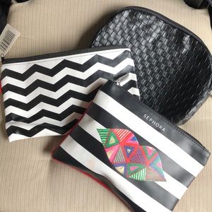 Sephora Trio  of makeup bags 2 w/ tags